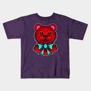 Red Teddy Bear & Tie Kids T-Shirt